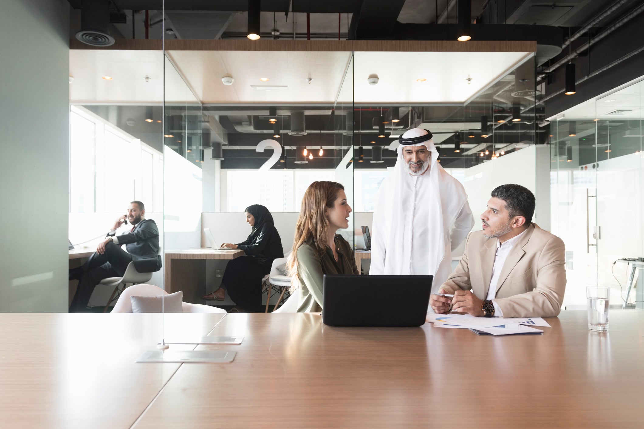 Multi-ethnic business people discussing in office