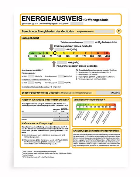 Abbildung Energieausweis Seite 1.